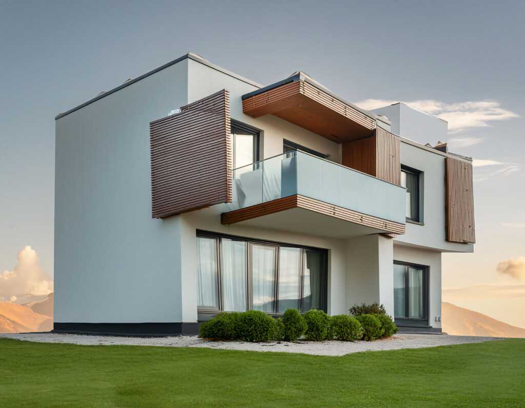 Contemporary Home Isolated on Transparent Background
